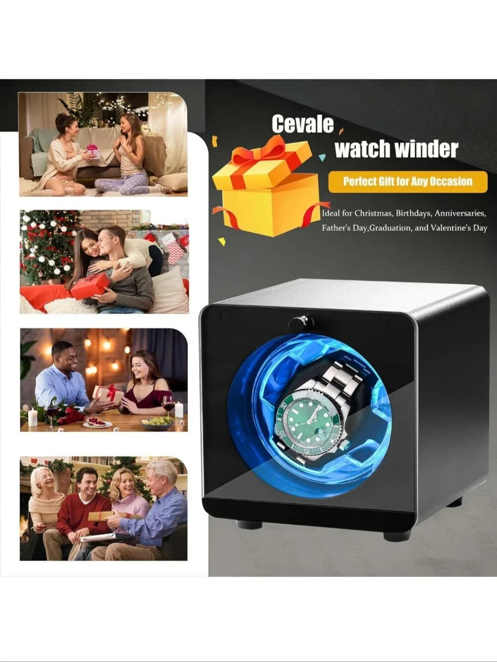 NWT Cevale Ultraquiet Aluminum Automatic Watch Winder